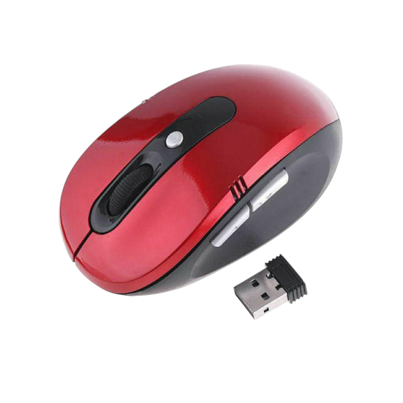 Бездротова мишка Wireless Mouse G-108 / Комп'ютерний ведмедик бездротовий 2.4GHz / Чорно-Бордовий