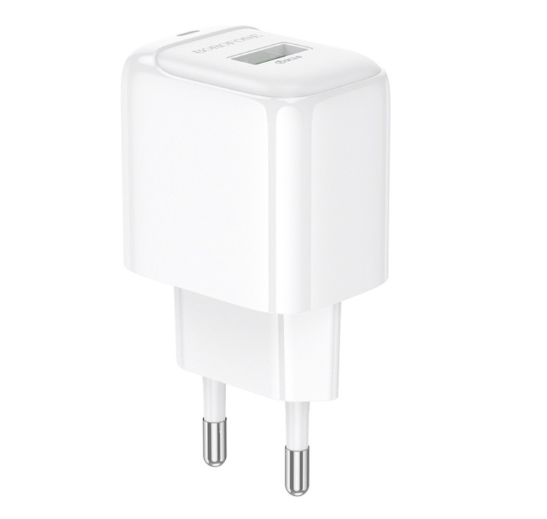 Сетевая зарядка Borofone BASA2A для смартфонов \ Быстрая зарядка 3.0 Ампер \ Белая