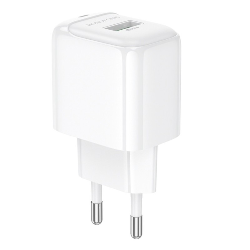 Сетевая зарядка Borofone BASA2A для смартфонов \ Быстрая зарядка 3.0 Ампер \ Белая