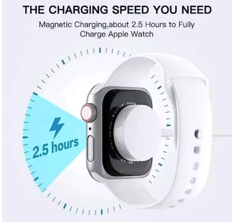 Беспроводная зарядка Type-c для часов Apple Watch Series 10\9\8\7\6\Ultra 2\5\4\ Белая