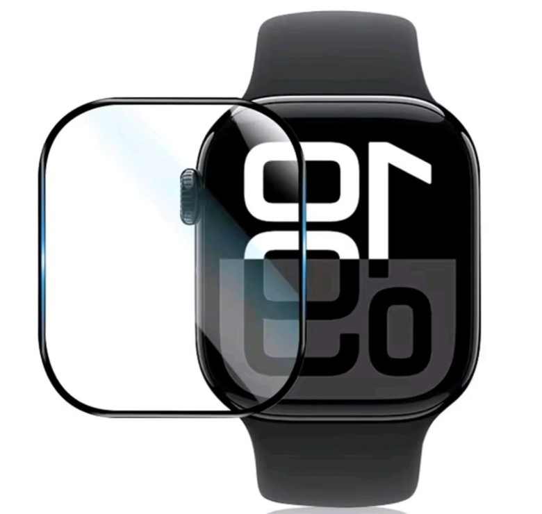 Защитная пленка для часов Apple Watch Series 10 (42мм.) / Черная рамка
