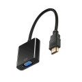 Переходник HDMI – VGA для передачи видео и аудио сигнала / Черный