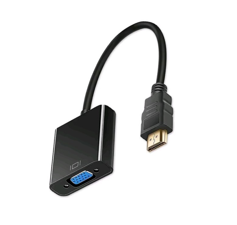 Переходник HDMI – VGA для передачи видео и аудио сигнала / Черный