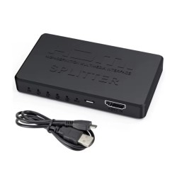 HDMI розгалужувач (спліттер) 1x4 порту v1.4 з блоком живлення (Чорний)