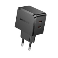 Мережева зарядка Borofone AS62A для Samsung A36 \ 2 вихода Type-c ( макс. 45ват ) \ Чорна