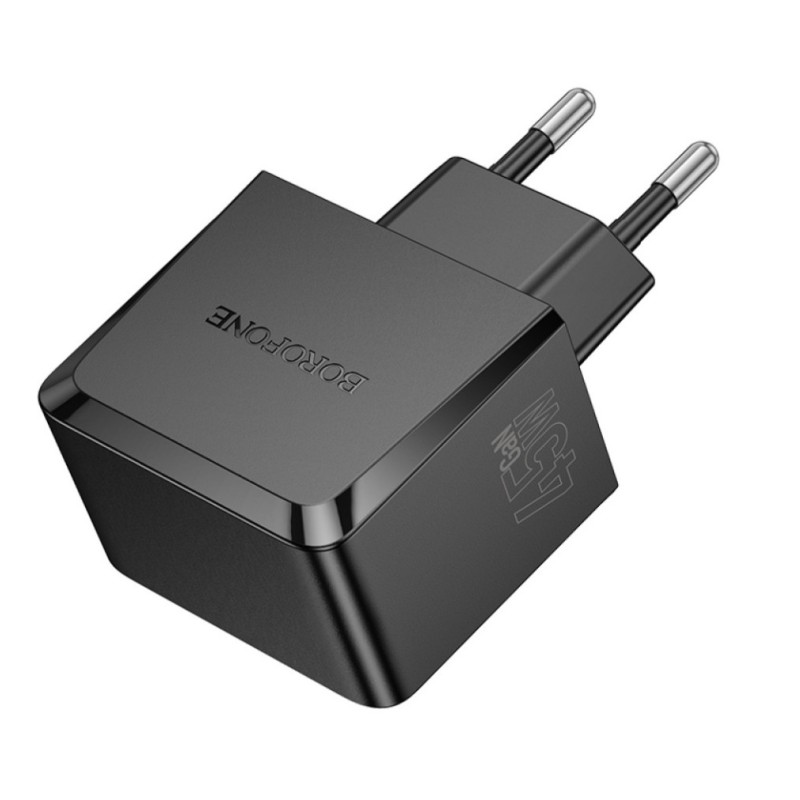 Мережева зарядка Borofone AS62A для Samsung A36 \ 2 вихода Type-c ( макс. 45ват ) \ Чорна