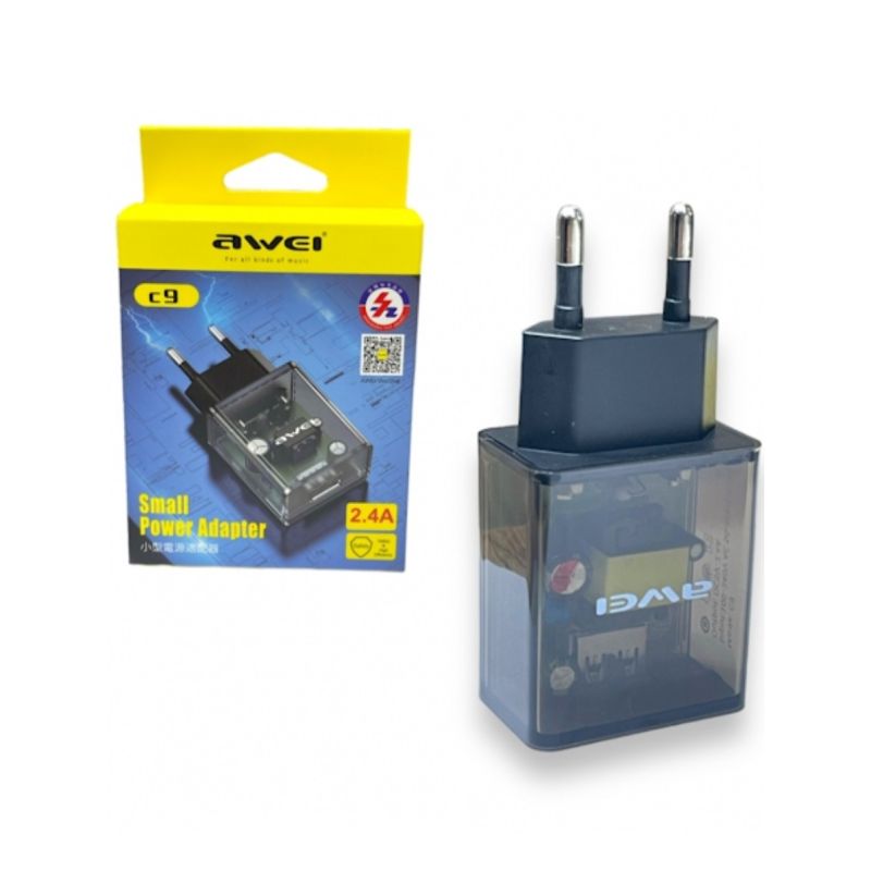 Зарядка Awei C9 для смартфонов USB 5V-2.4 A (12ват) \ Черный