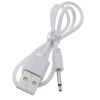 Зарядный кабель USB для вибро массажеров 2,5 мм (21 мм) / Белый