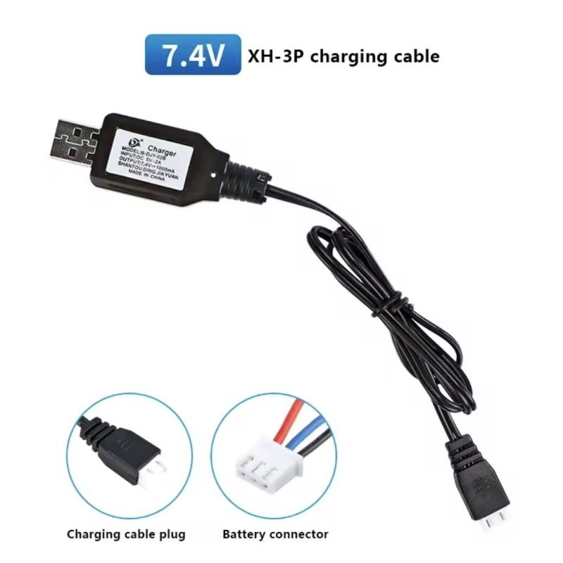 Кабель USB 7.4 вольт (3 контакта) для машинки на пульту