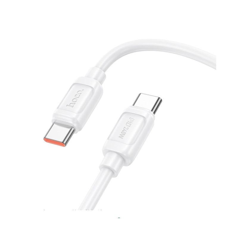 Кабель Hoco. X115 Type-C - Type-C / для смартфонов, ноутбуков / До 240 Ватт / 1 метр / Белый