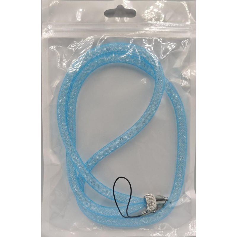 Шнурок на шею для телефона / Голубой