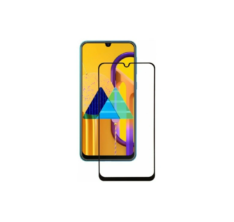 Закаленное защитное стекло на Samsung Galaxy M30 / M30s / M305 с черной рамкой