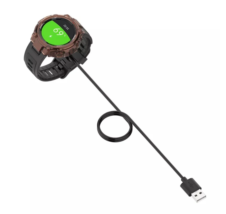 Магнитный USB кабель на смарт-часы Amazfit GTS / Amazfit T-Rex A1918 100 см. Черный