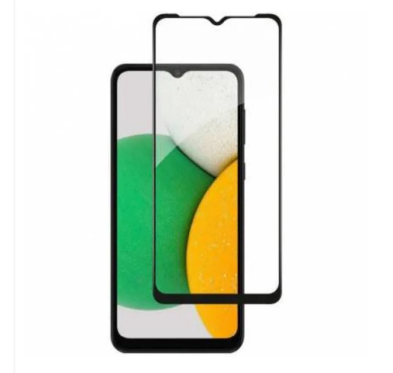 Закаленное стекло на Samsung A03S / Полное покритие / Черная рамка