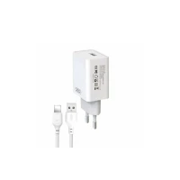 Блок живлення XO-L93 з кабелем lightning для Iphone / 5 вольт / 2.4 Ампера / 1 USB / Білий