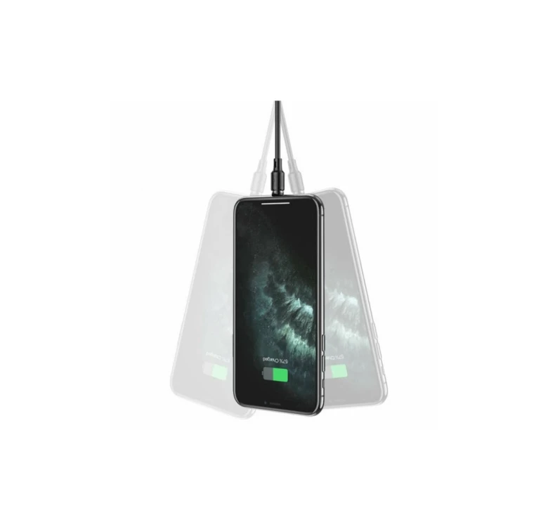Магнітний силіконовий кабель Hoco X52 / Lightning (Iphone) - USB / 360 градусів / Круглий / 100 см. / Чорний