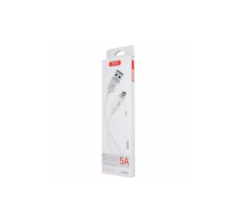 Кабель XO-NB119 / Micro - USB / 5 ампер / 1 метр / Белый