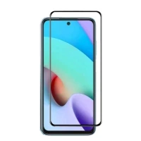 Защитное закаленное стекло на Xiaomi Redmi Note 11 / Чёрная рамка / Полное покрытие
