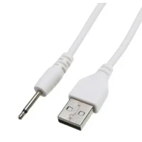 Зарядний кабель USB для вібро масажерів 2,5 мм (19 мм) / Білий