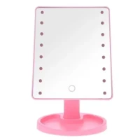 Дзеркало з підсвічуванням Led Mirror / Дзеркало для макіяжу з USB / Розове