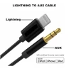 Переходник кабель с Lightning на AUX аудио 3.5 mm. / Нейлон / 1 метр / Черный