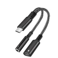 Переходник для наушников 2 в 1 Type-C + AUX 3.5 Google Pixel / Черный