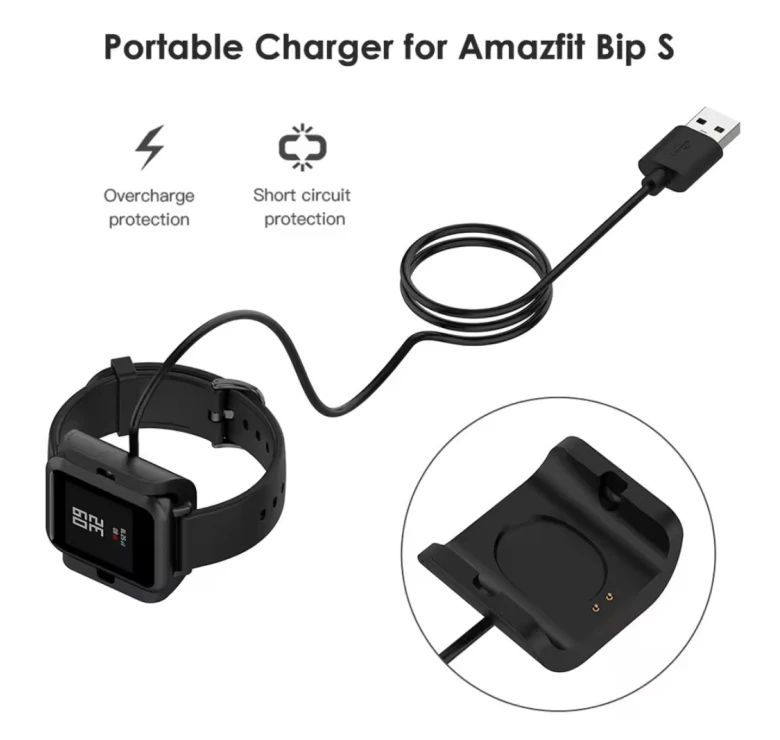 Зарядний пристрій Strain для Amazfit Bip S A1805 A1916 \ 1 метр \ Чорний